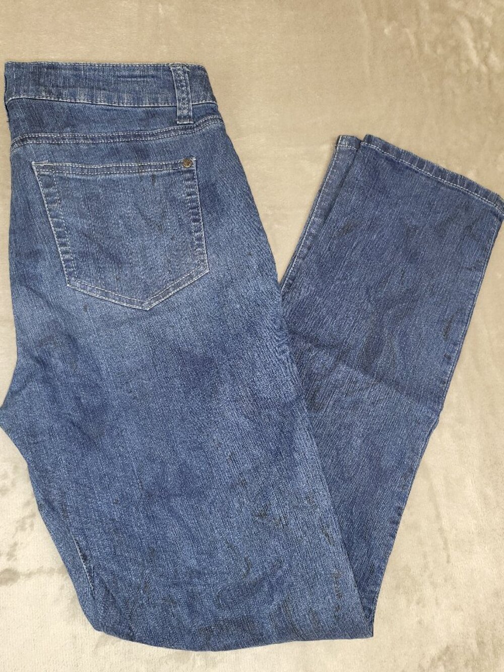 Miraclebody Blue Straight Leg Stretch Jeans Women's Size 10 Medium Wash Slimming
